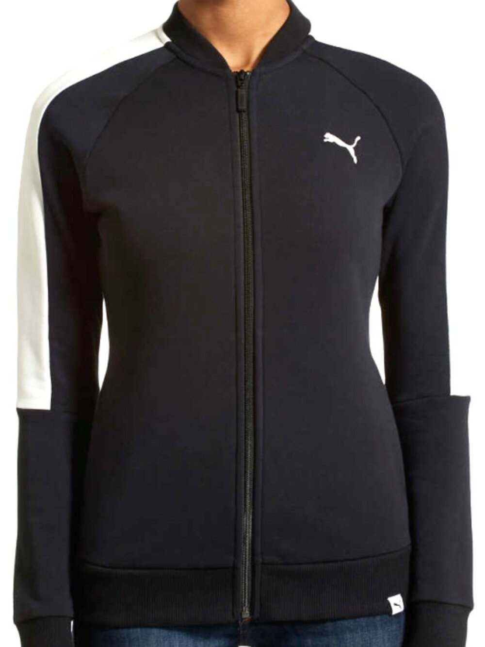 Puma Women's French Terry Full-Zip Logo Track Jacket Black Cambodia- Size: Small